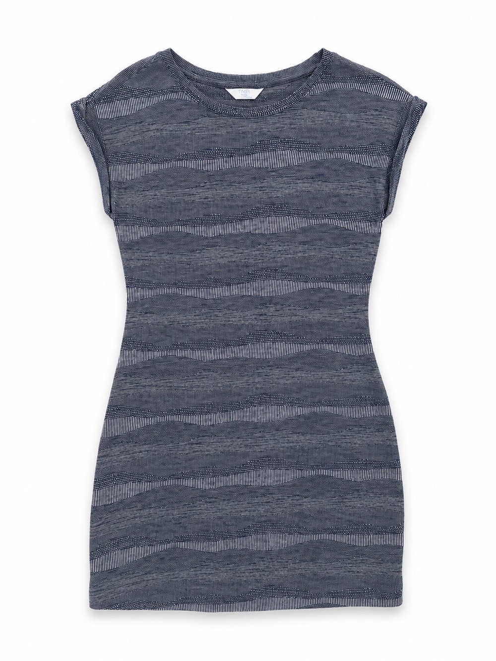 Time and Tru Women's Blue Marled Knit Sleeveless Sheath Dress Size M